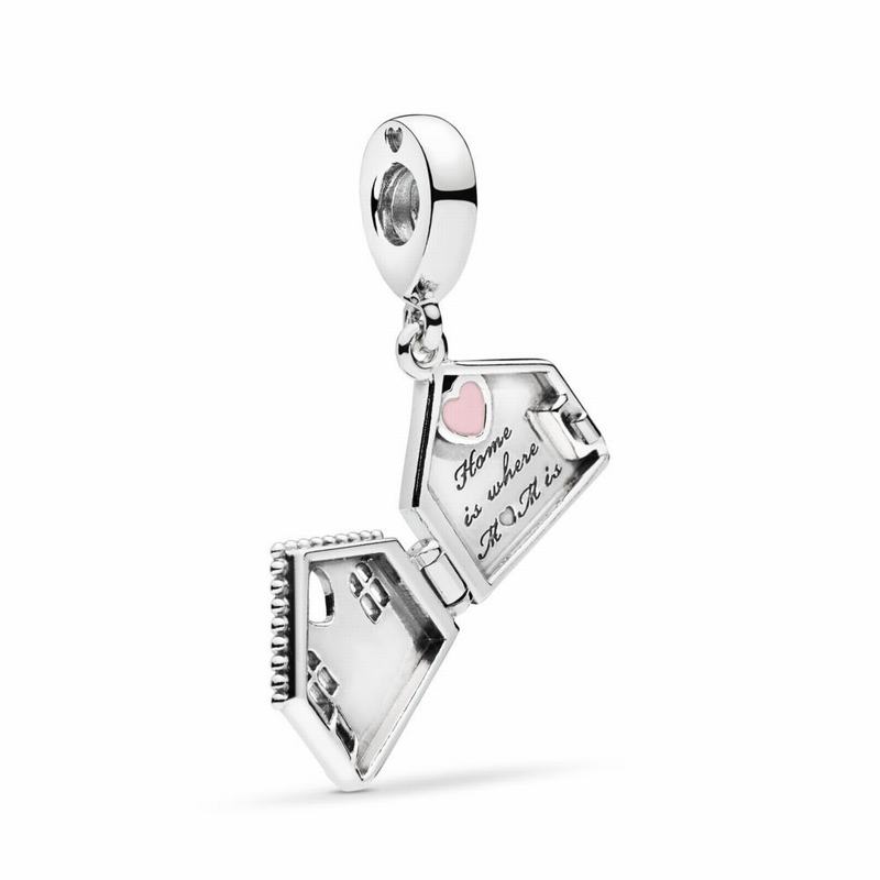 Pandora Perfect Home Dangle Charm Ireland - Sterling Silver/Enamel/Pink - 243690EJV